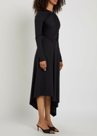 Victoria Beckham Draped Stretch-jersey Midi Dress Black