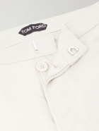 TOM FORD - Straight-Leg Cotton-Satin Trousers - Neutrals