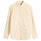 Portuguese Flannel Men's Lobo Button Down Corduroy Shirt in Ecru