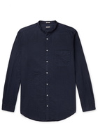 MASSIMO ALBA - Grandad-Collar Cotton-Seersucker Shirt - Blue