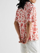 Onia - Vacation Camp-Collar Printed Linen-Blend Shirt - Orange
