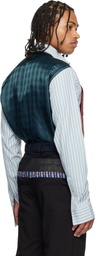 Edward Cuming Green & White Patch And Slash Shirt