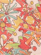 Camp High - Floral-Print Cotton-Jersey Hoodie - Orange