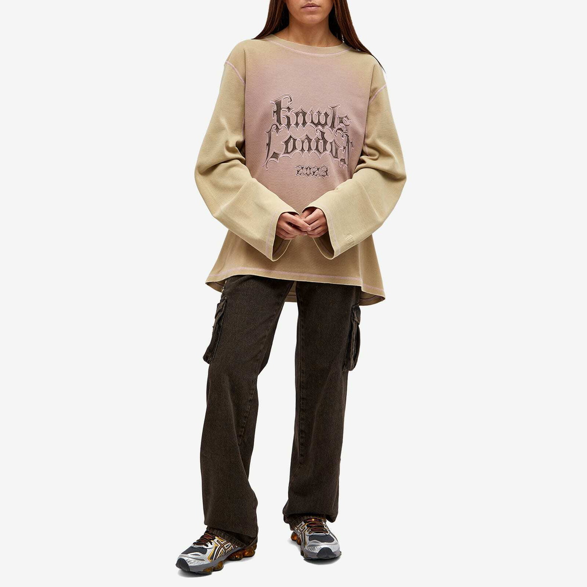 KNWLS Women's Crng Longsleeve T-Shirt in Greige KNWLS