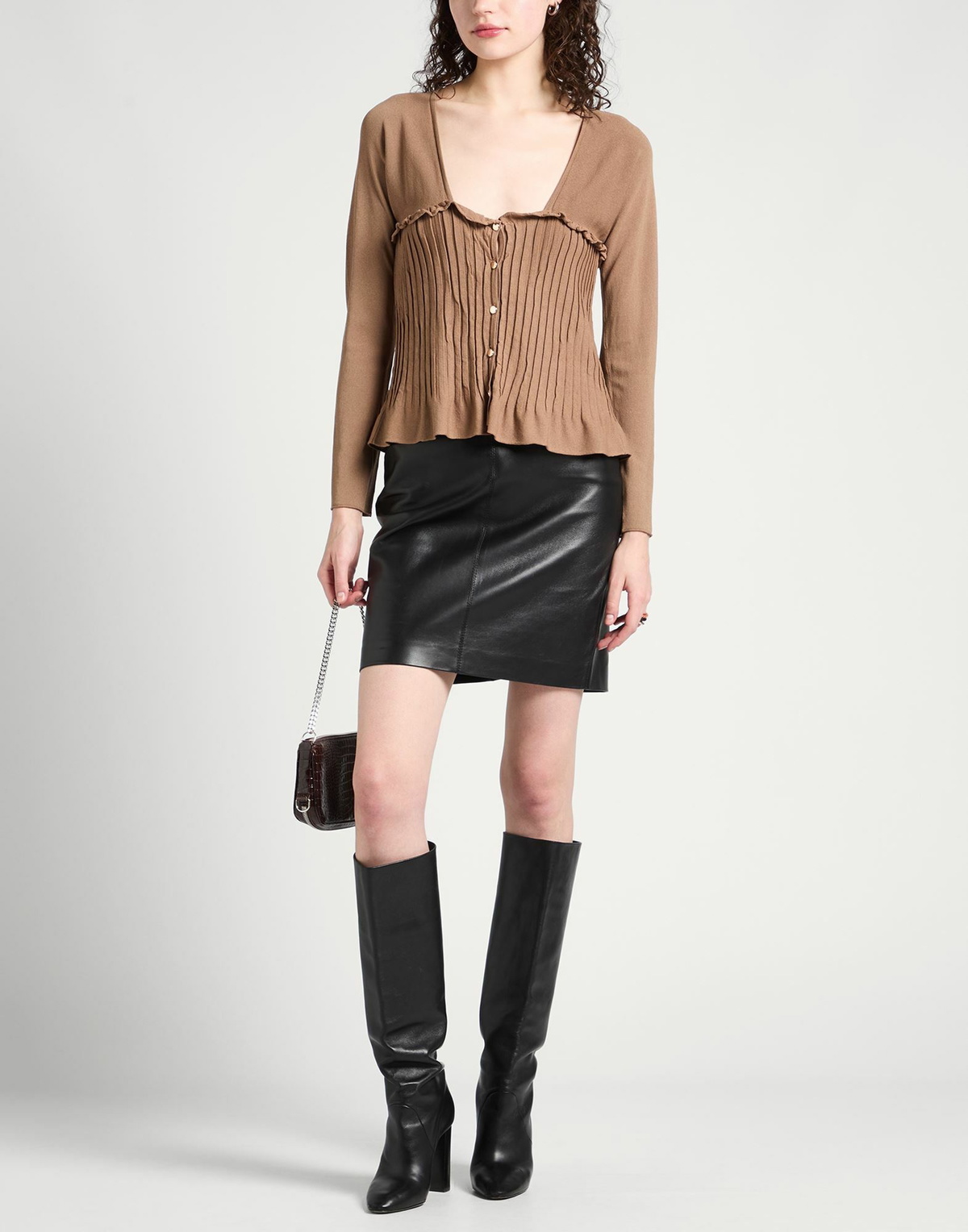Manila Grace Womens Cardigan Camel