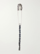 Enfants Riches Déprimés - Oversized Safety Pin Leather-Trimmed Sterling Silver Keyring