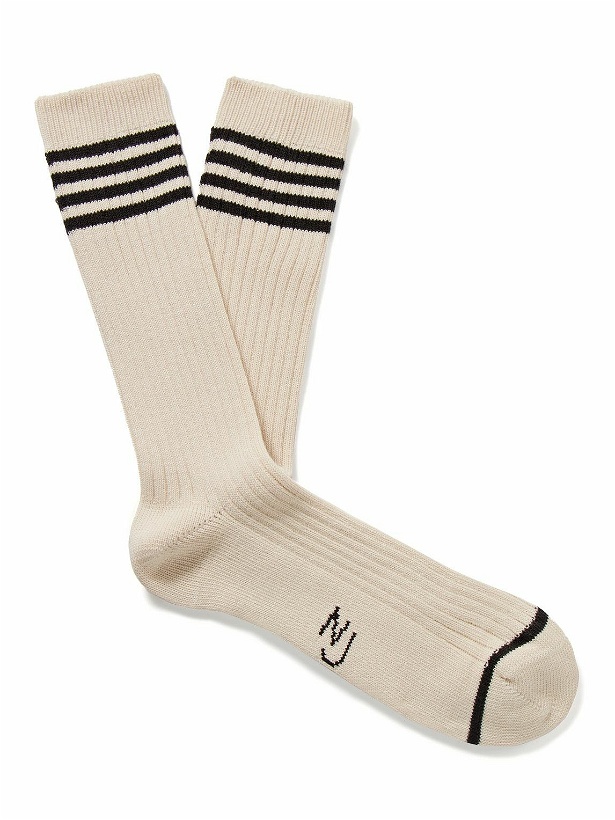Photo: Nudie Jeans - Striped Ribbed Cotton-Blend Socks