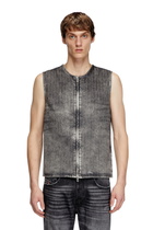 Diesel Vest in tailoring pinstripe denim - T-Shirts - Unisex - Grey