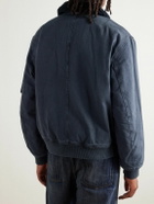 Rag & Bone - Fleece-Trimmed Denim Bomber Jacket - Gray