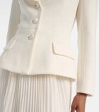 Self-Portrait Bouclé and chiffon midi dress