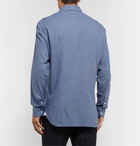 Loro Piana - Slim-Fit Puppytooth Cotton and Virgin Wool-Blend Shirt - Blue