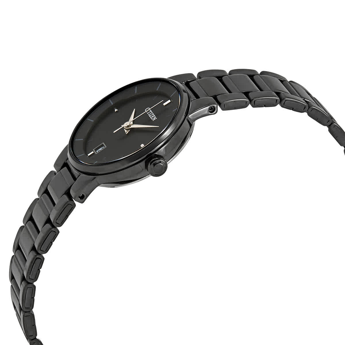 Citizen Quartz Black Dial Black Ion-plated Ladies Watch EU6017-54E