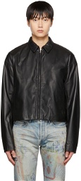 John Elliott Black Cropped Leather Jacket