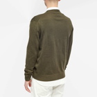 Maison Kitsuné Men's Tonal Fox Head Patch Regular Cardigan in Khaki