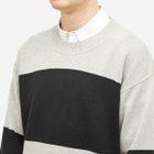 MHL by Margaret Howell Men's Block Stripe Crew Sweat in Grey/Black
