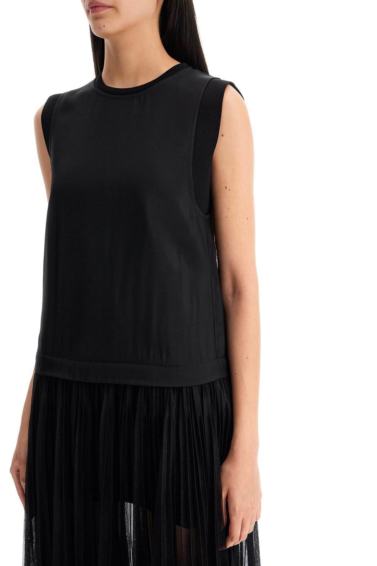 Black maxi skirt with red layerd hem 780#