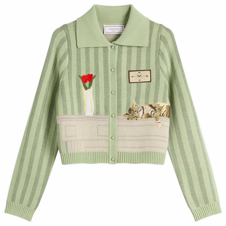 Photo: House Of Sunny Women's Sleepy Cat Cardigan in Matcha