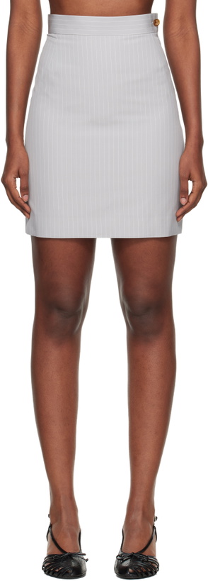 Photo: Vivienne Westwood Gray Pinstripe Shirting Miniskirt