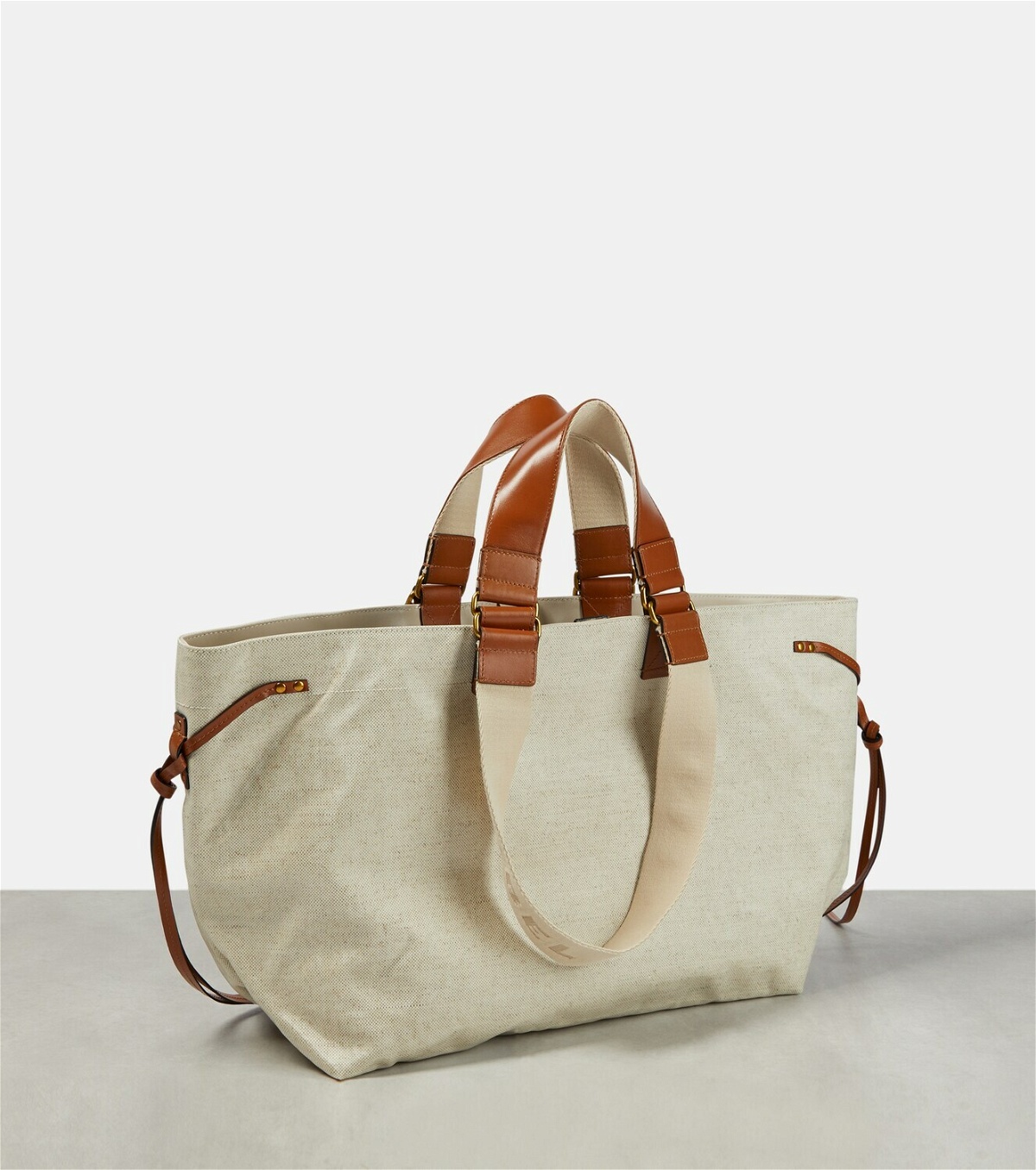 Isabel Marant Wardy leather-trimmed canvas tote bag Isabel Marant