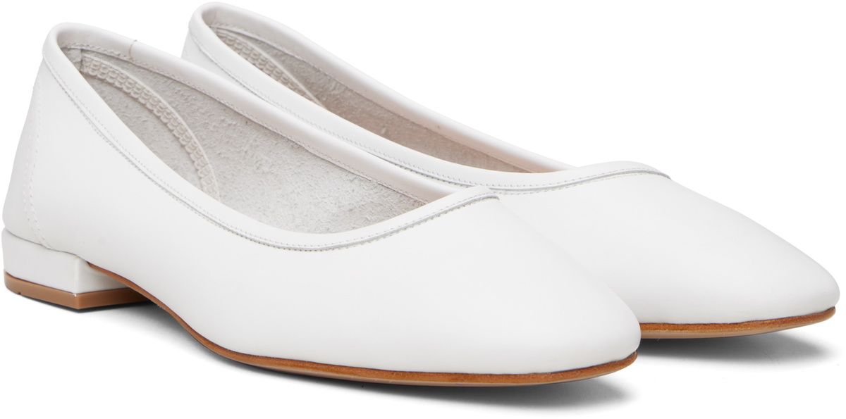 Maryam Nassir Zadeh White Serafina Ballerina Flats