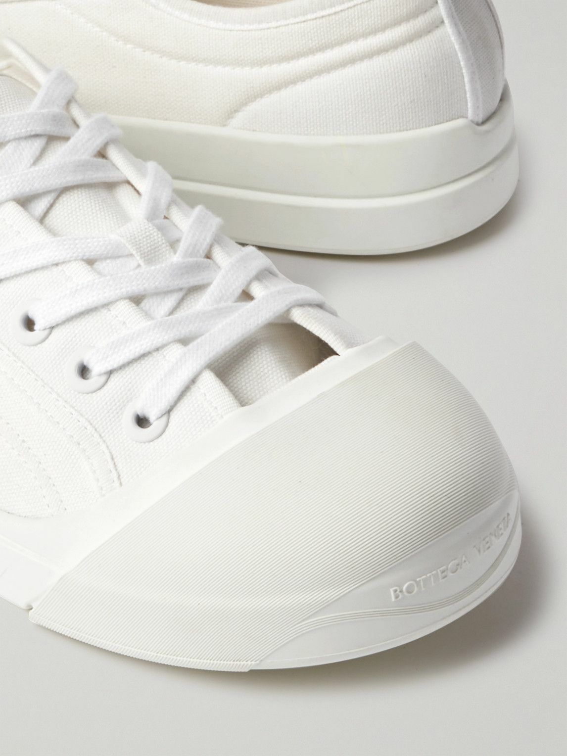 Bottega Veneta - Rubber-Trimmed Canvas Sneakers - White