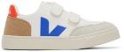 VEJA Kids White & Multicolor V-10 Velcro Sneakers