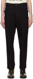 KOZABURO Black 3D Shaped Trousers