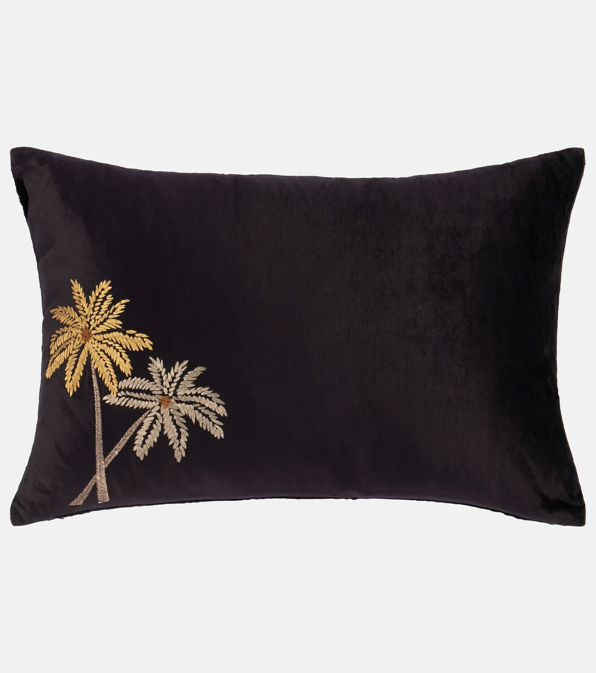 Les-Ottomans Palms embroidered velvet cushion