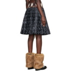 Chopova Lowena Black Crescent Pleated Knee Miniskirt