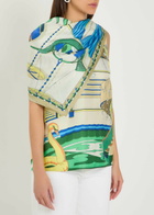 Tory Burch Printed Scarf-effect Silk top Multicoloured