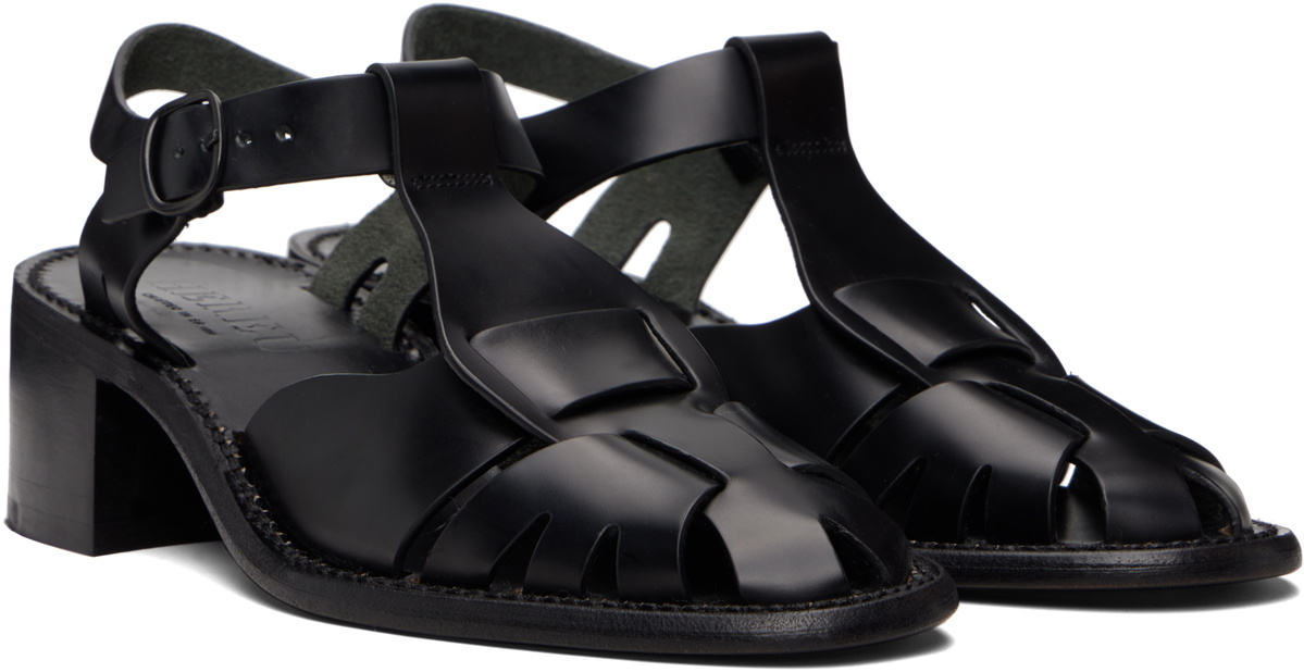 HEREU Black Pesca Heeled Sandals