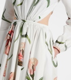 Giambattista Valli Macro Carnation cutout poplin maxi dress