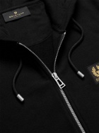 BELSTAFF - Logo-Appliquéd Cotton-Jersey Zip-Up Hoodie - Black