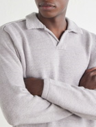 Inis Meáin - Wool and Linen-Blend Polo Shirt - Gray