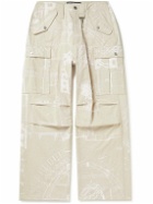 Reese Cooper® - Straight-Leg Printed Herringbone Cotton-Twill Cargo Trousers - Neutrals