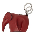 Loewe Red Elephant Charm Keychain