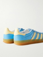 adidas Originals - Gazelle Indoor Leather and Suede-Trimmed Shell Sneakers - Blue