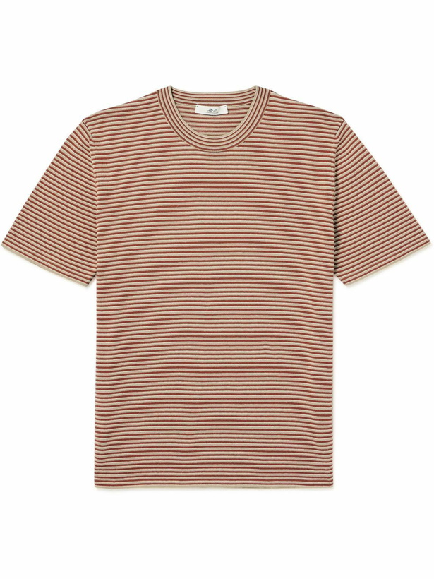 Photo: Mr P. - Striped Cotton and Linen-Blend T-Shirt - White