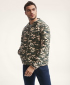 Brooks Brothers Men's Water Repellent Camouflage Windbreaker Sweater | Olive