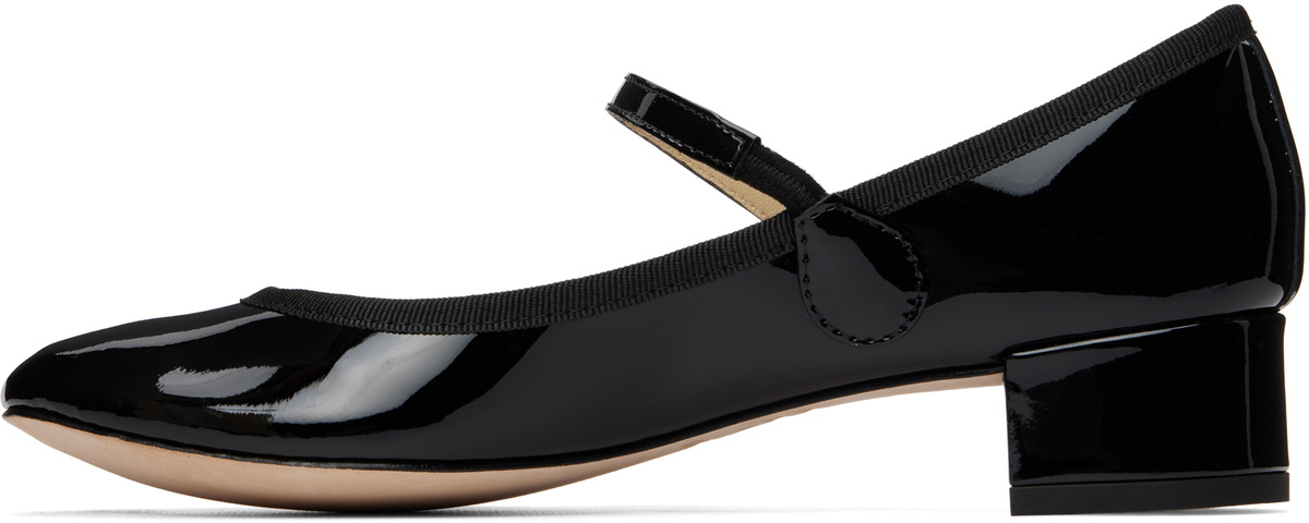 Repetto Black Rose Mary Jane Heels
