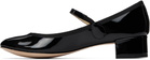 Repetto Black Rose Mary Jane Heels