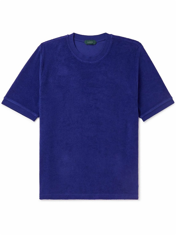 Photo: Incotex - Zanone Cotton-Terry T-Shirt - Blue