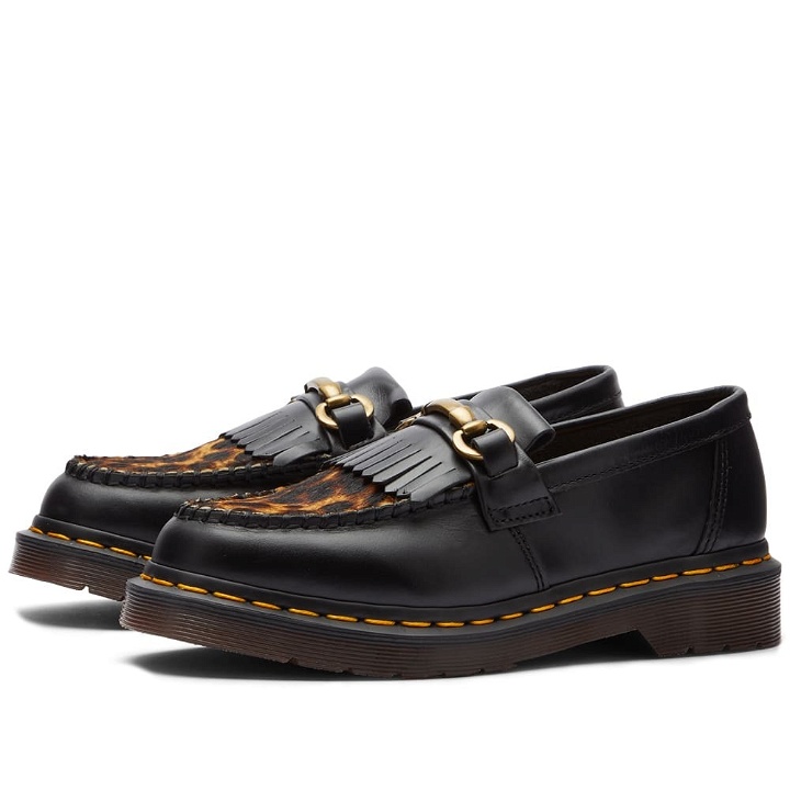 Photo: Dr. Martens Adrian Snaffle Loafer in Black Cambridge/Micro Leopard Hair On