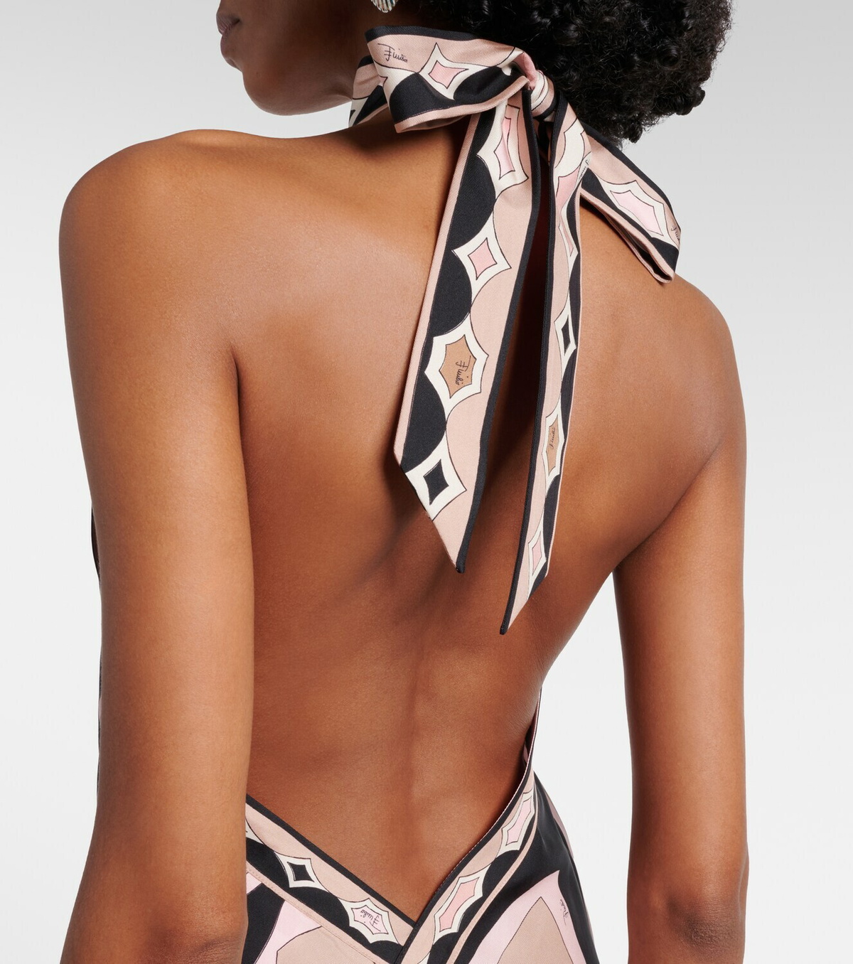 Pucci Labirinto halterneck silk twill midi dress