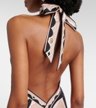 Pucci Labirinto halterneck silk twill midi dress