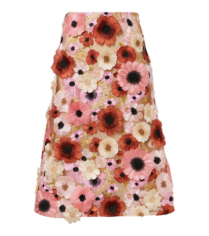 Photo: Dorothee Schumacher Blooming Meadow floral-appliqué midi skirt