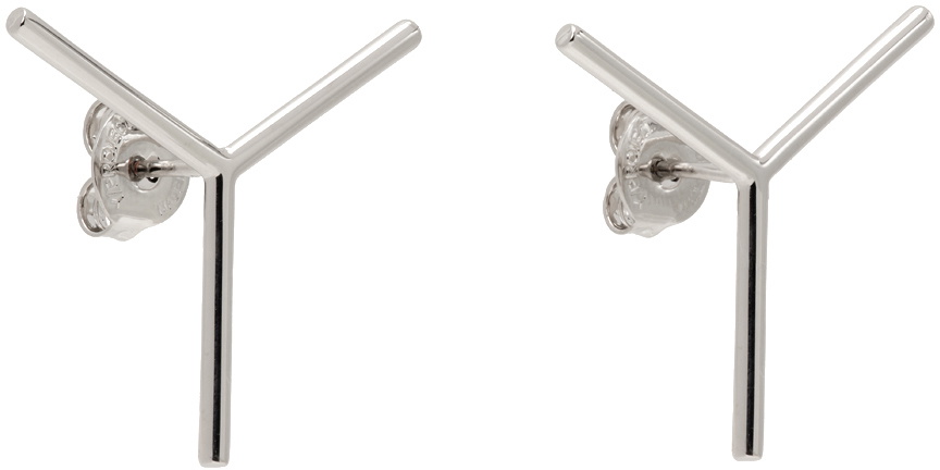 Y/Project Silver 'Y' Stud Earrings
