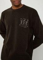 Amiri MA Logo-appliquéd Wool Jumper Dark Brown