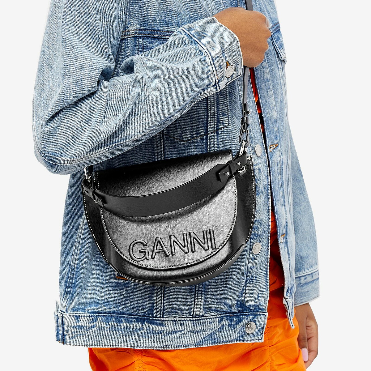 GANNI Women's Banner Saddle in Black GANNI