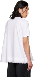 Simone Rocha SSENSE Exclusive White Lace Trim T-Shirt